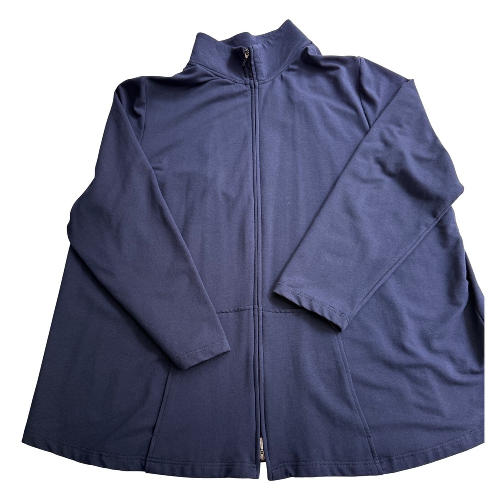 Pure Jill J. Jill Navy Blue Zip Front Swing Jacket Women's 2X Plus